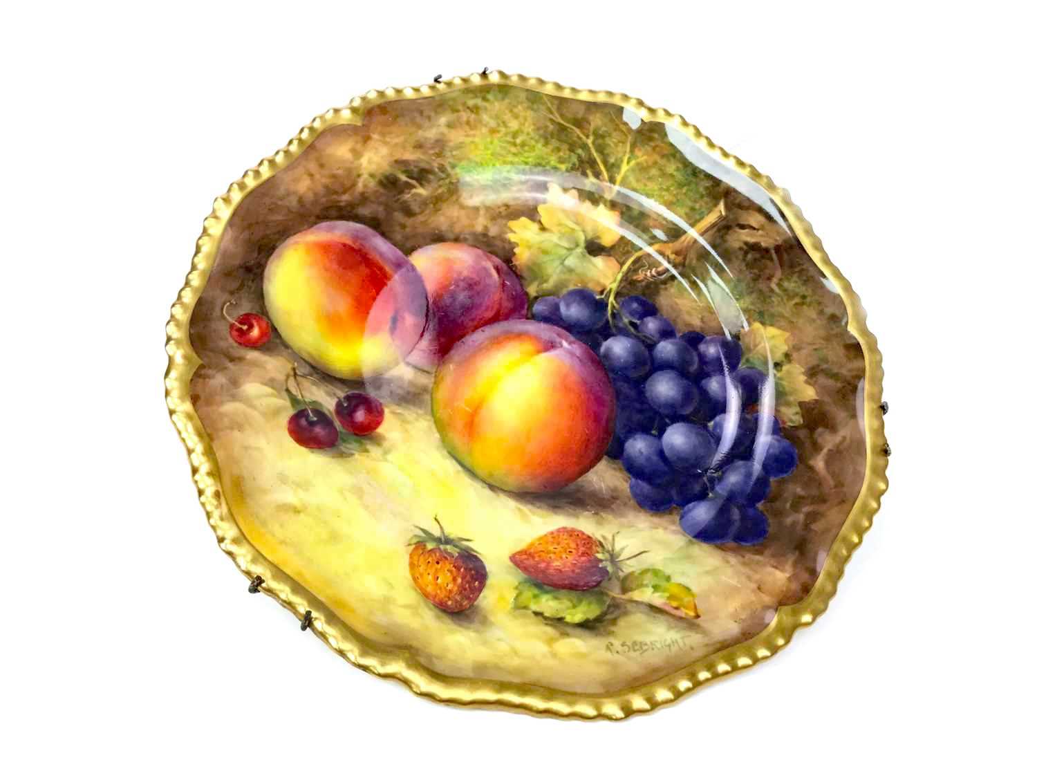 Lot 1027 - A ROYAL WORCESTER CABINET PLATE BY R. SEBRIGHT