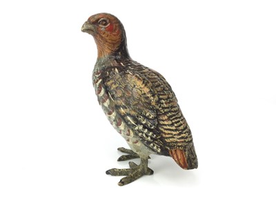 Lot 1608 - A COLD PAINTED BRONZE FIGURE OF A PARTRIDGE