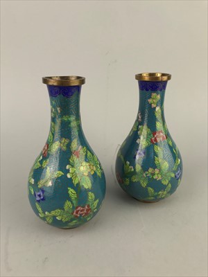 Lot 288 - A PAIR OF CHINESE CLOISONNE VASES
