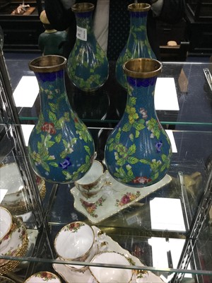 Lot 288 - A PAIR OF CHINESE CLOISONNE VASES