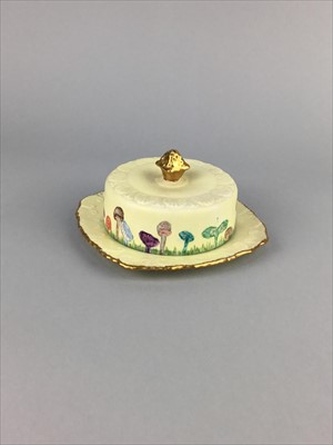 Lot 107 - A GLASGOW GIRL HANDPAINTED CHEESE DISH