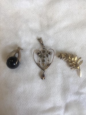 Lot 350 - TWO PENDANTS AND A BROOCH