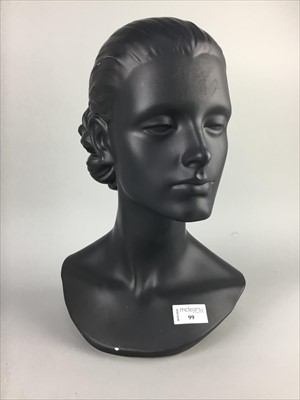 Lot 99 - A CERAMIC BUST OF A LADY
