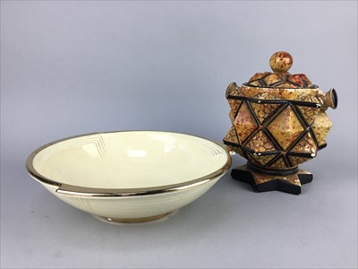 Lot 94 - A MODERNIST JAR AND COVER ALONG WITH A BOWL AND TWO VASES