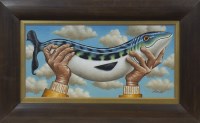 Lot 45 - GRAHAM H D MCKEAN, CATCH OF THE DAY oil on...