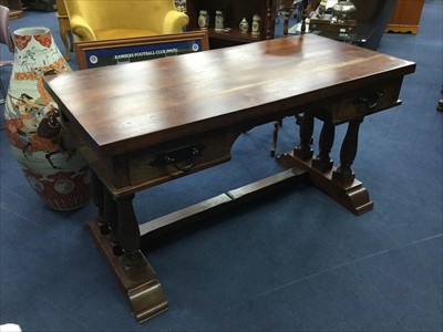 Lot 86 - AN OAK REFECTORY CONSOLE TABLE