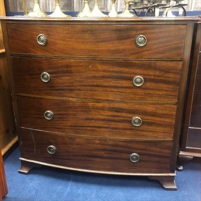 Lot 87 - A MAHOGANY CHEST OF DRAWERS