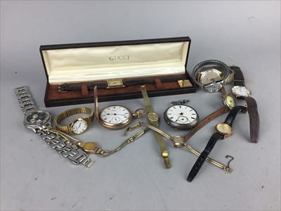 Lot 326 - A GROUP OF WRIST WATCHES AND TWO POCKET WATCHES