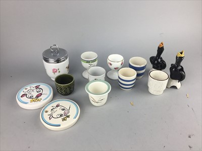 Lot 334 - A COLLECTION OF EGG CUPS AND OTHER CERAMICS