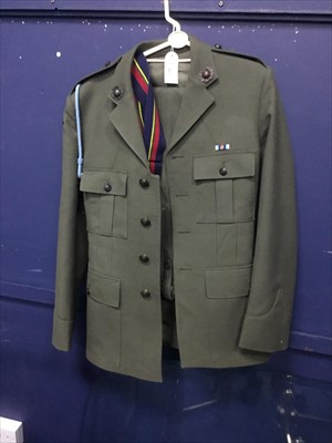 Lot 342 - A VINTAGE NATO UNIFORM AND A HIGHLAND DRESS WAISTCOAT AND BLAZER