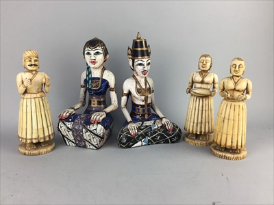 Lot 349 - A COLLECTION OF CARVED WOOD FIGURES