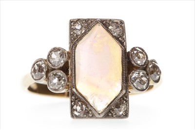 Lot 379 - AN OPAL AND DIAMOND RING