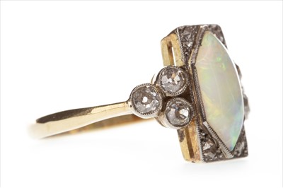 Lot 379 - AN OPAL AND DIAMOND RING