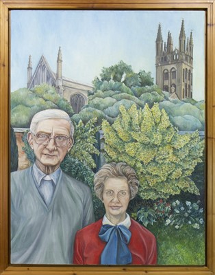 Lot 130 - THE REV. AND MRS MICHAEL FREEMAN, AN OIL BY MARCIA WILSON