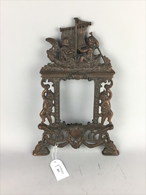 Lot 361 - AN EARLY 20TH CENTURY CAST IRON PHOTOGRAPH FRAME