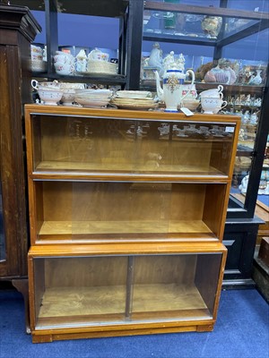 Lot 378 - A MAHOGANY SECTIONAL BOOKCASE