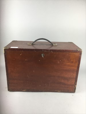 Lot 393 - A STAINED WOOD ENGINEERS CABINET