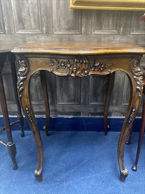 Lot 293 - A MAHOGANY OCCASIONAL TABLE OF ROCOCO DESIGN