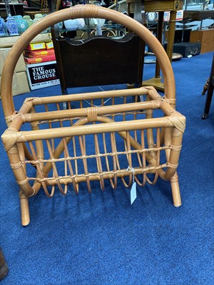 Lot 317 - A NEST OF TABLES AND A SIMILAR MAGAZINE RACK