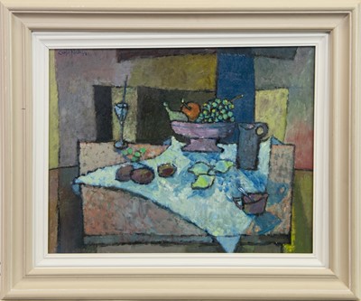 Lot 660 - OBJECTS ON TABLE, AN OIL BY CARLO ROSSI