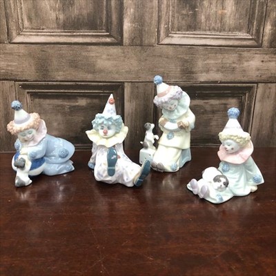 Lot 420 - A LOT OF FOUR LLADRO CHILD CLOWN FIGURES