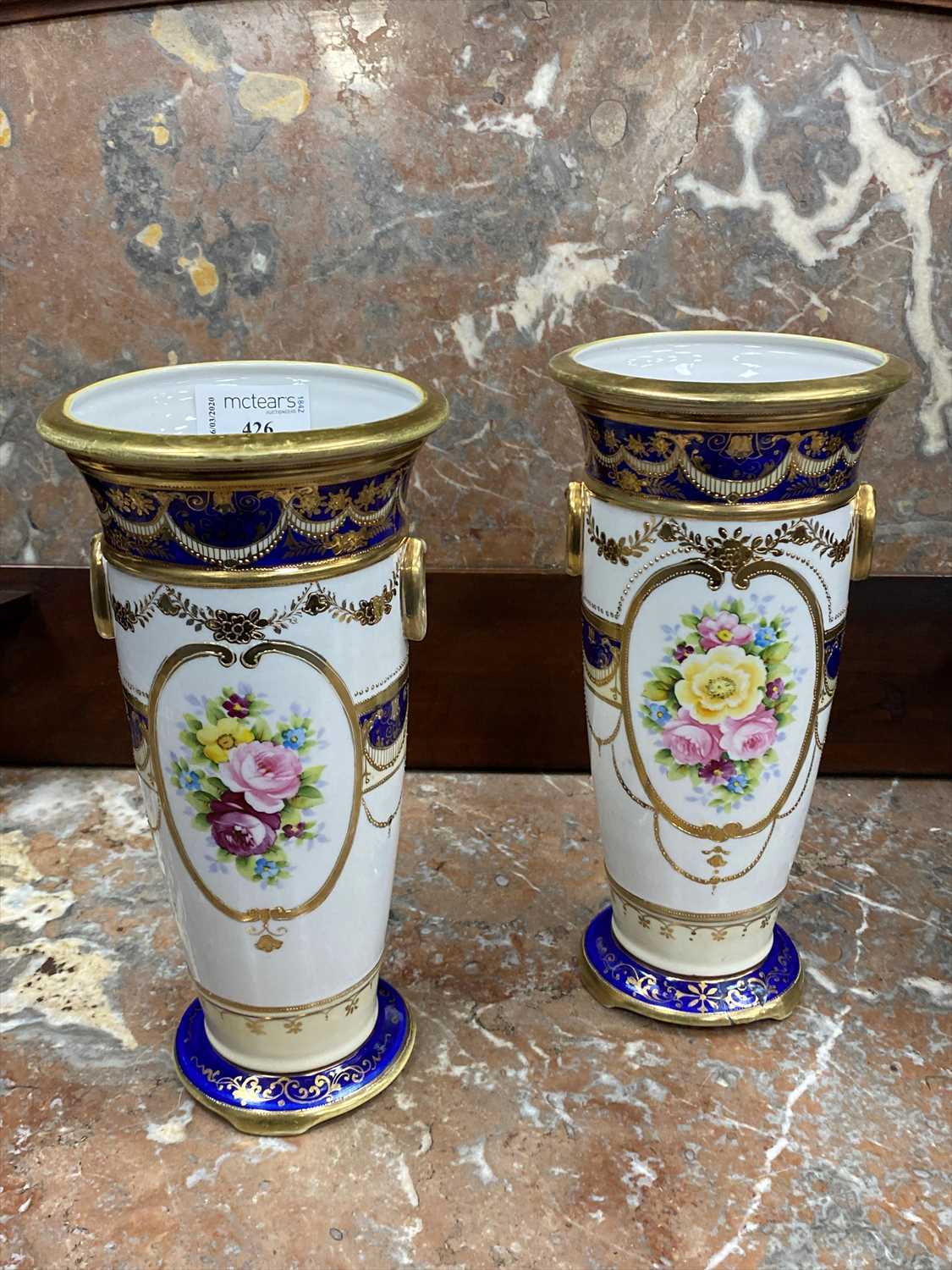 Lot 426 - A PAIR OF NORITAKE VASES