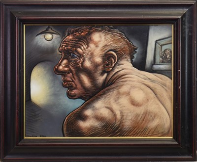 Lot 718 - CONTEMPLATION, A PASTEL BY PETER HOWSON