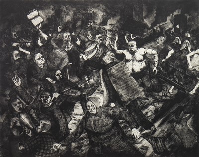 Lot 716 - THE LUDICROUS SALVATION, AN ETCHING BY KEN CURRIE