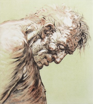 Lot 715 - DESTITUTE, A COLOUR ETCHING BY PETER HOWSON