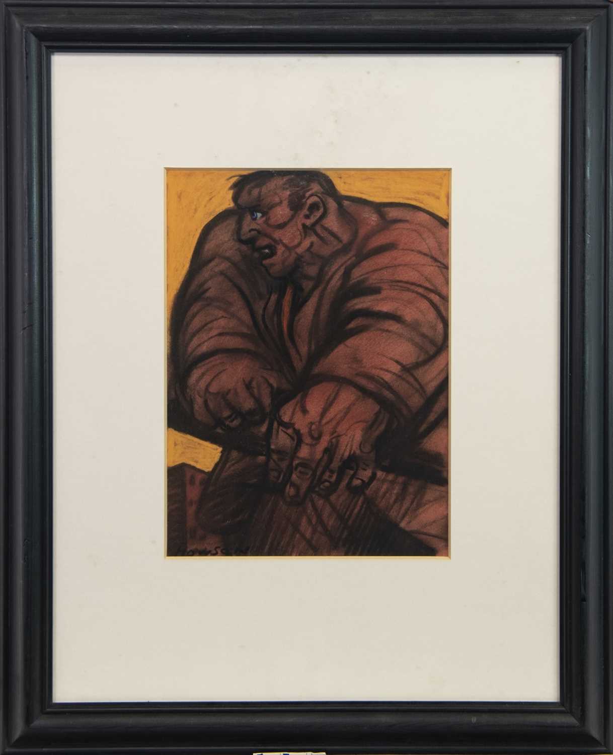 Lot 737 - THE BIG MAN, A PASTEL BY PETER HOWSON