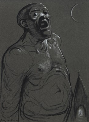 Lot 741 - MOONLIT MAN, A PASTEL BY PETER HOWSON
