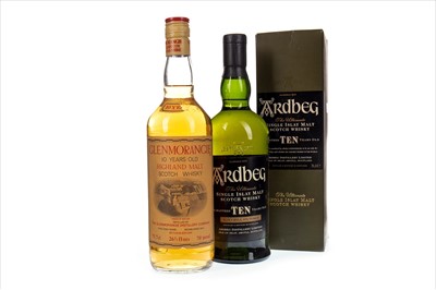Lot 321 - ARDBEG 10 YEARS OLD AND GLENMORANGIE 10 YEARS OLD