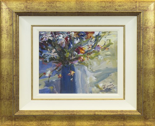Lot 93 - * TERRENCE CROSBY, THE BLUE VASE oil on board,...