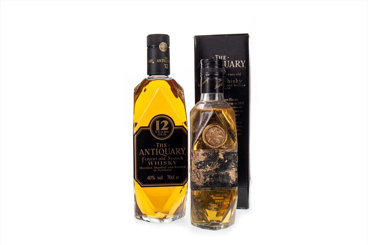 Lot 410 - ONE AND A HALF BOTTLES OF ANTIQUARY 12 YEARS OLD