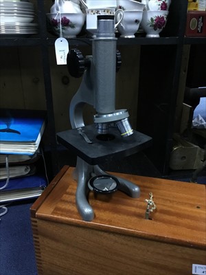 Lot 474 - AN ENAMELLED MICROSCOPE BY BECK AND VINTAGE INSTRUMENTS