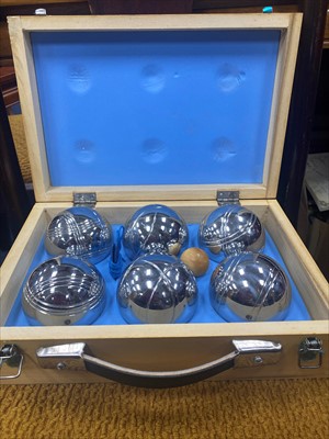 Lot 484 - A CASED PETANQUE SET