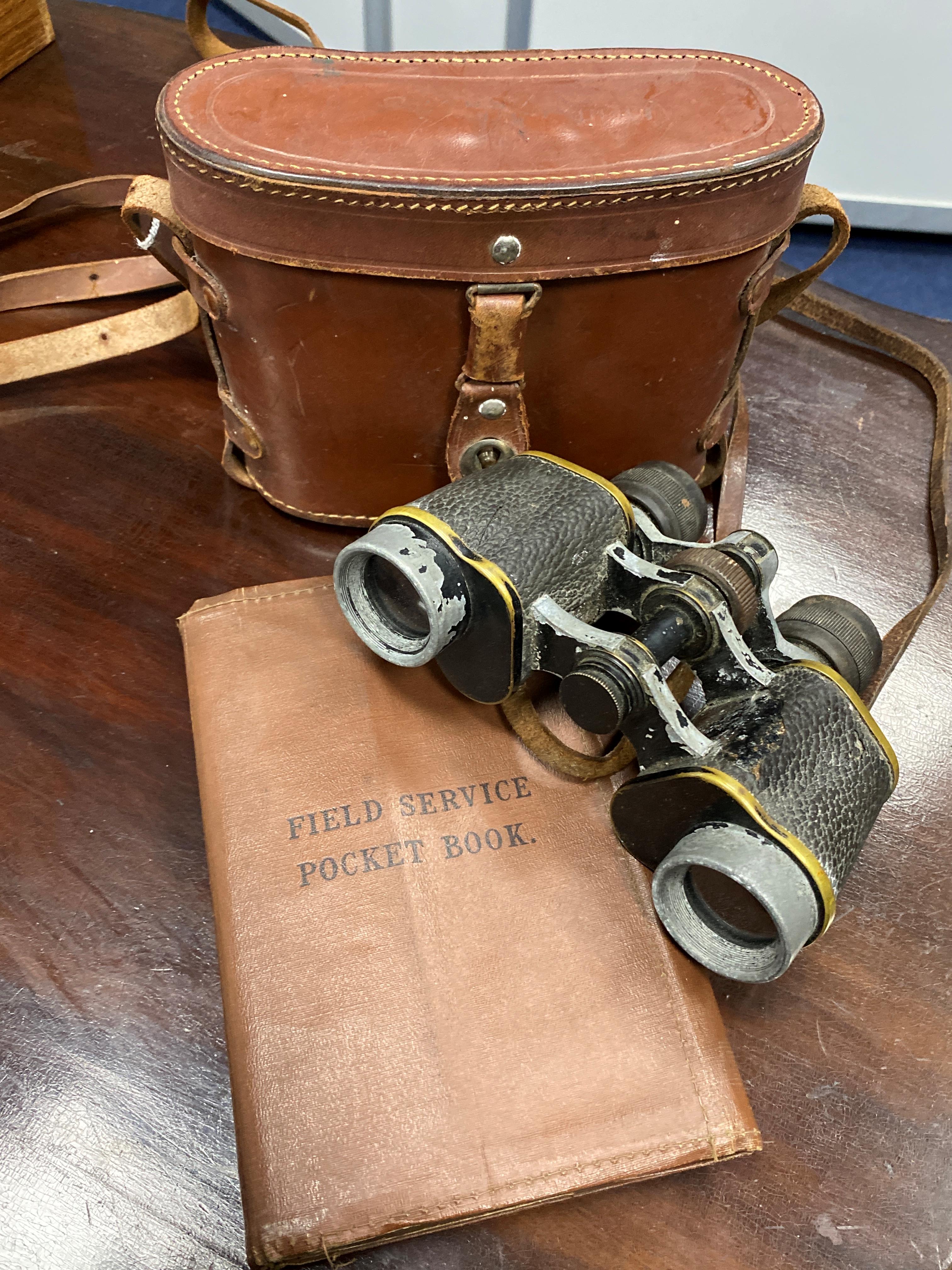 Lot 440 A PAIR OF FRENCH WWII BINOCULARS AND A 1932