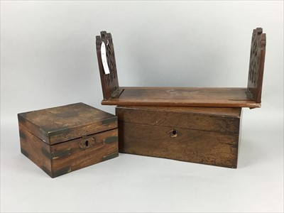 Lot 71 - A VICTORIAN ROSEWOOD EXTENDING BOOKSLIDE ALONG WITH TWO HARDWOOD BOXES