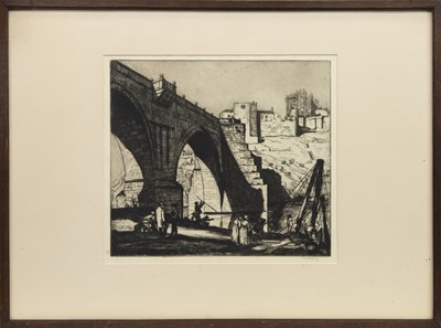 Lot 32 - ST MARTIN'S BRIDGE, TOLDEO, AN ETCHING BY WILLIAM STRANG
