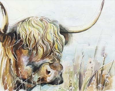 Lot 662 - ANGUS, A WATERCOLOUR BY S LEIGH