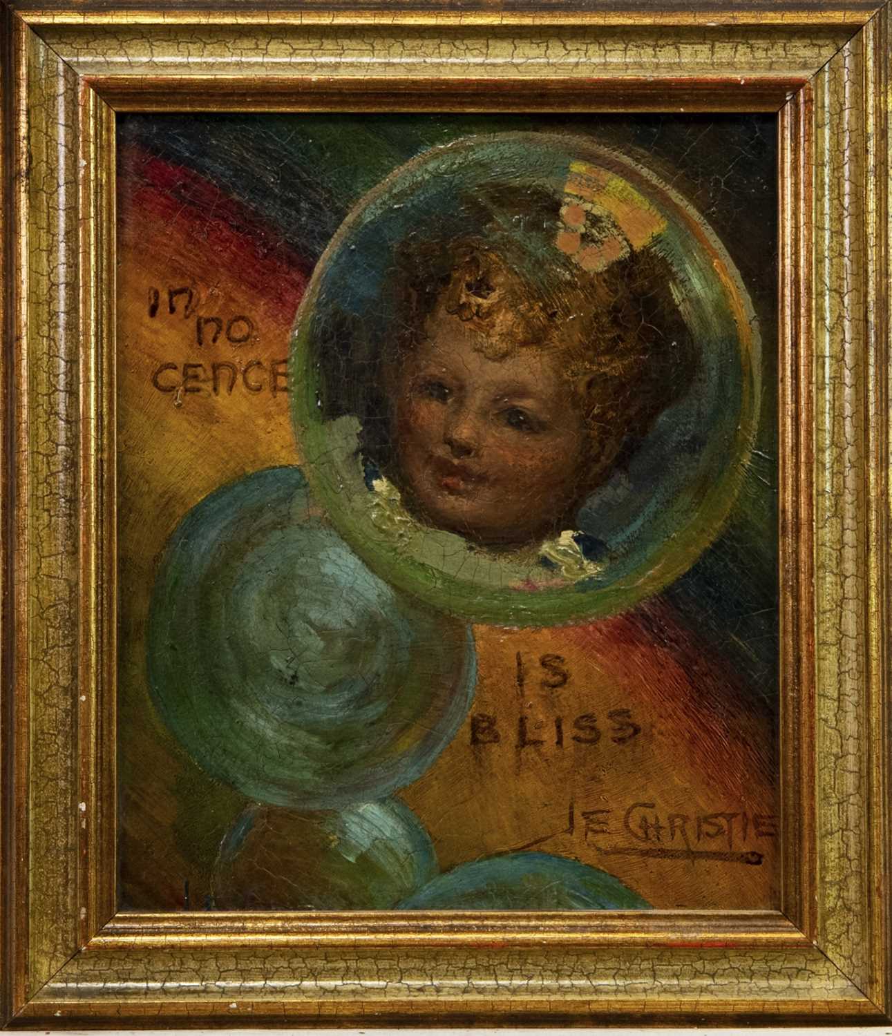 Lot 24 - INNOCENCE IS BLISS, AN OIL BY JAMES ELDER CHRISTIE