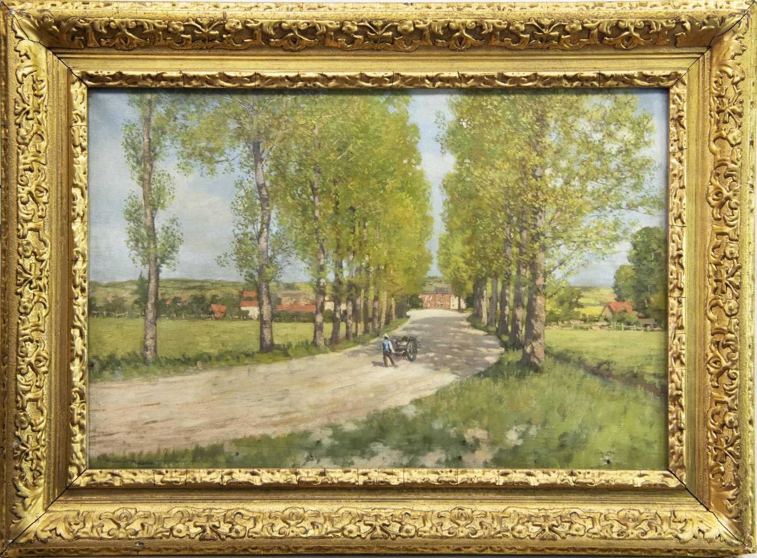 Lot 29 - FIGURE ON A COUNTRY PATH, AN OIL BY DAVID NEAVE