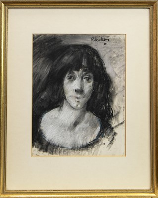 Lot 670 - PORTRAIT OF A LADY, A MIXED MEDIA BY JAMES DOWNIE ROBERTSON