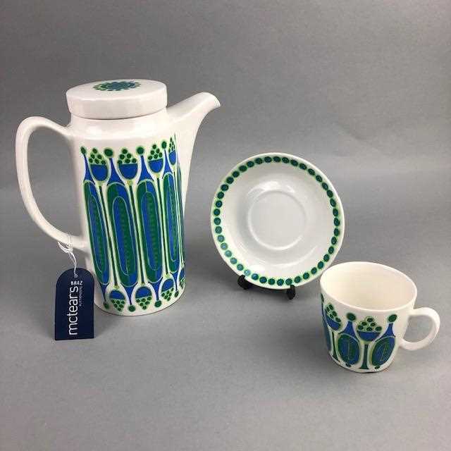 Lot 7 - A NORWEGIAN PART COFFEE SERVICE ALONG WITH A PAIR OF PIN DISHES