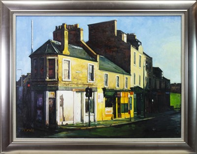 Lot 632 - SUMMER IN THE CITY, DUNDEE, AN OIL BY JOE MCINTYRE