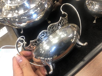 Lot 441 - A SILVER FOUR PIECE TEA AND COFFEE SERVICE