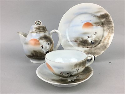 Lot 112 - A JAPANESE EGGSHELL PART TEA SERVICE ALONG WITH COFFEE WARE