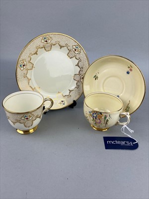 Lot 261 - A TUSCAN 'PLANT' PATTERN PART TEA SERVICE AND ANOTHER TEA SERVICE
