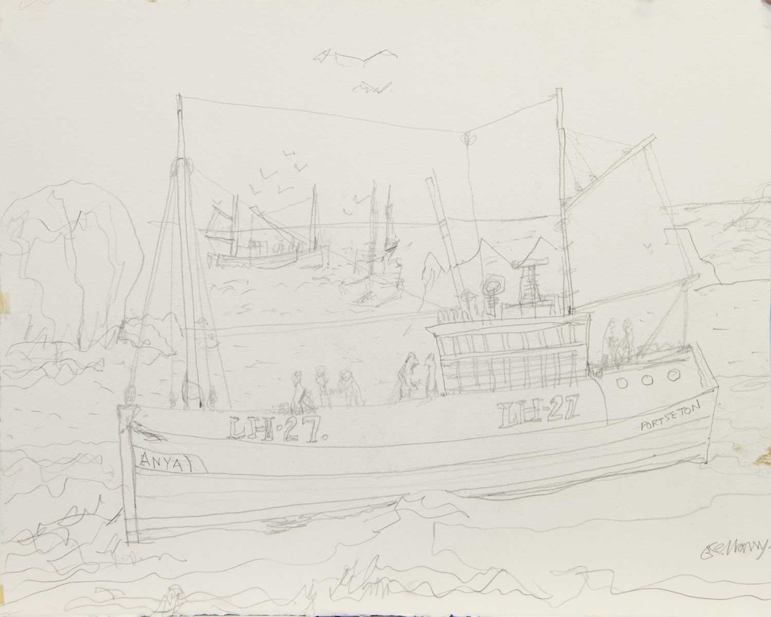 Lot 674 - LH-27, A PENCIL ON PAPER BY JOHN BELLANY