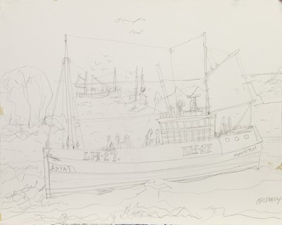 Lot 674 - LH-27, A PENCIL ON PAPER BY JOHN BELLANY